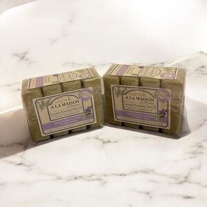 A La Maison Lavender Rosemary Olive Oil Soap | 2 × 4pk (8 Bars) | Imported